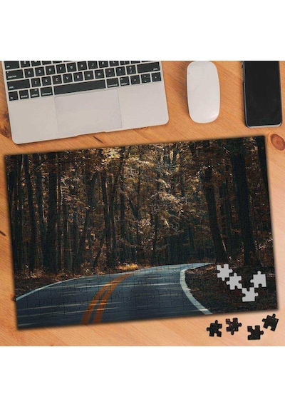 Mevsimsel Sonbaharlık Orman Yolu 240 Parça Puzzle Yapboz-1867667