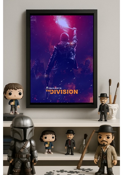 Tom Clancy's Division Siyah Ahşap Çerçeveli Poster, Dekoratif Oyun Duvar Tablosu