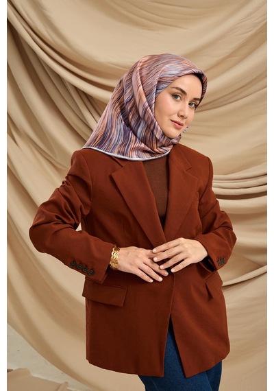 Silk Home Twill İpek Eşarp 11484-28 Yavruağzı, Mor, Pudra, Buz Mavi, Kahve