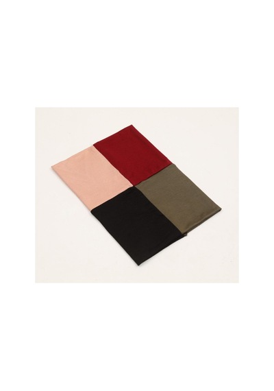 Melodi Scarf Tesettür 4 Renkli Önü Dikişsiz Likralı Pratik İki Ucu Açık Boru 4 Farklı Kullanımlı Hazır Bone Pudra-bordo-Siyah-Haki