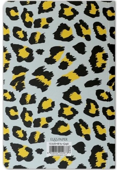 Ela's Paper Leopar Notes Çizgili Defter Gri