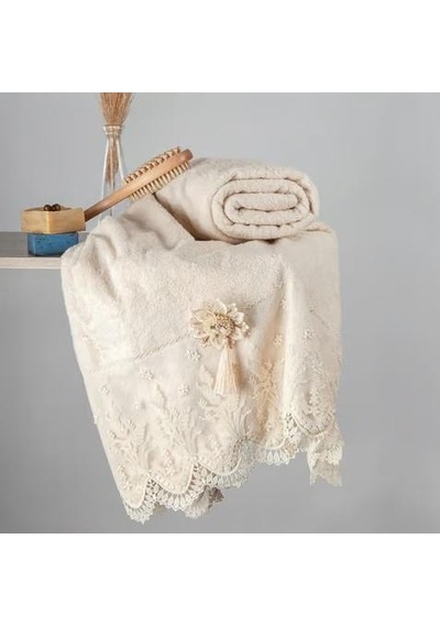 Clara Nazik Home Banyo Havlusu 90x150 Cm Bej