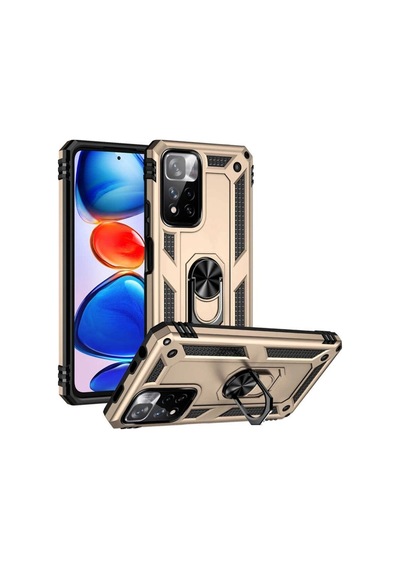Xiaomi Redmi Note 11 Pro Plus 5g Kılıf Sofya Yüzüklü Silikon Kapak - Gold Altın