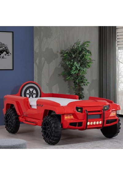 Arabalı Yatak, Jeep Arabalı Yatak - Kırmızı Arabalı Yatak, Jeep Arabalı Yatak - Kırmızı