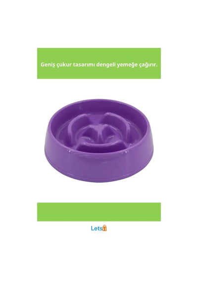 Mikopet Yavaş Mama Yeme Kabı 775 Ml. Plastik Tasarım Çok Renkli