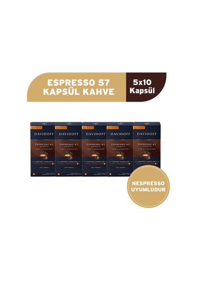 Davidoff Espresso 57 Ristretto Kapsül Kahve 5x10 Adet - Nespesso Uyumludur