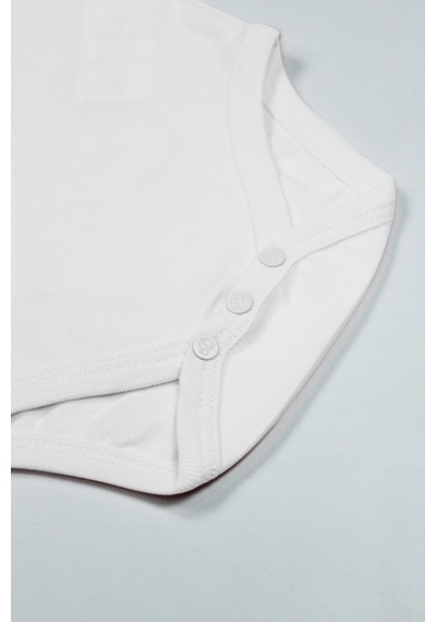 Bistyle Organik Natural Basic Style Yarım Kol Body Bs17103 Beyaz