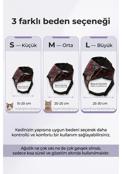 Artero Kediler İçin Kumaş Ağızlık Small Beden