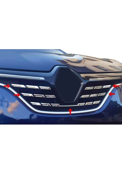 Renault Megane 4 Ön Panjur - Krom 5 Parça 2020 Ve Sonrası, H