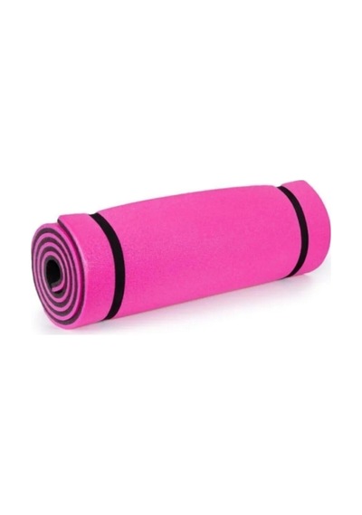 10 Mm Kalın Egzersiz Pilates Minderi Kamp Yoga Mat Çift Taraflı 180x60 Pembe - Siyah Pembe Pembe