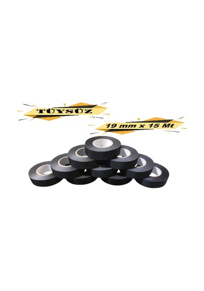 Tüysüz Bez Bant Elektrik Kablo Bandı 19 Mm X 15 Metre 10 Adet