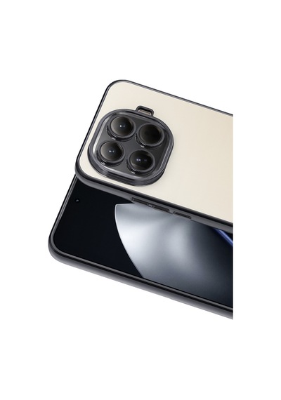 Xiaomi Mi 15t Pro Uyumlu Kılıf Renkli Çerçeve Şeffaf Yüzey Lens Korumalı Kılıf Ve Kapak Siyah