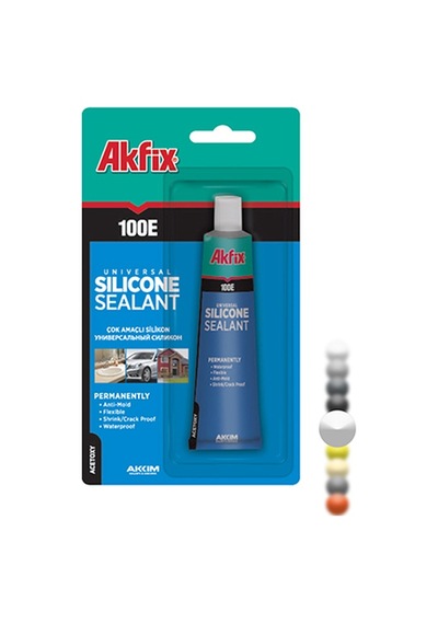 Akfix 100E Genel Amaçlı Tüp Silikon 50Ml Beyaz Beyaz