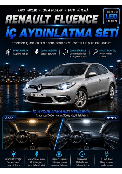Fluence İç Aydınlatma Led Ampul Seti 6000k Yüksek Parlaklık Beyaz