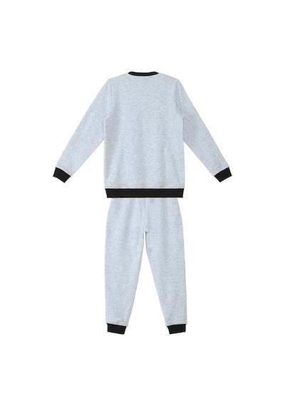 Denokids Erkek Çocuk Kışlık Timsah Desenli Gri Uzun Kollu Eşofman Takımı 2-7 Yaş