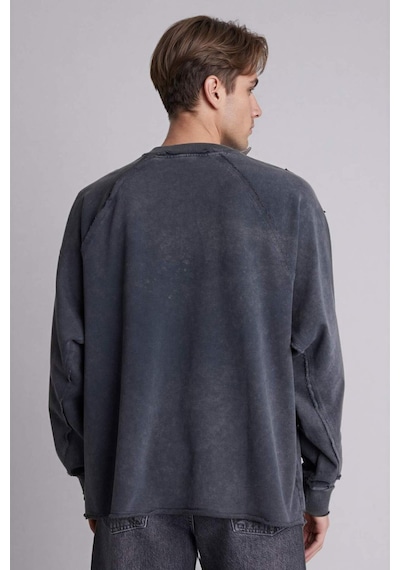 Defacto Boxy Fıt Bisiklet Yaka Sweatshirt H7272ax26spar148 Antrasit-ar148