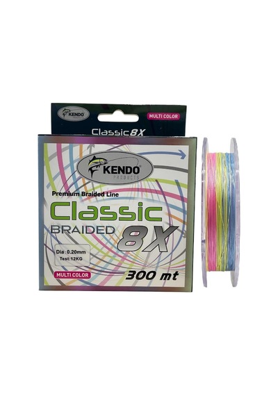 Kendo Classic 8x 300mt 0.20mm 12kg Örgü İp Misina Multi Color