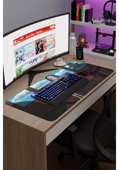 Spirited Away Kaymaz Dikişli Kauçuk Oyuncu Mousepad V4 - 90x40 Xxl Gaming Mouse Pad Fare Altlığı
