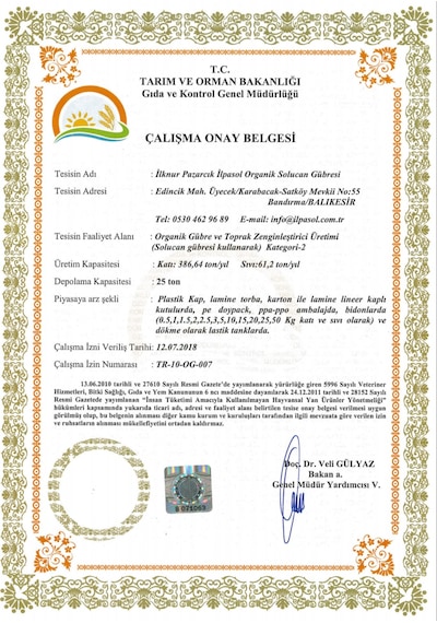 Ilpasol Organik Soleonmix Solucan Gübresi+Leonardit Granül Gübre