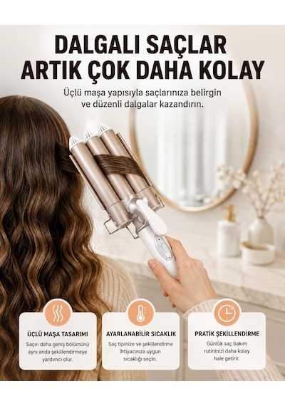 Bukle Saç Maşası Kolay Kullanım, Sağlıklı Bukleler Yüksek Isılı Yeni Nesil - Lisinya