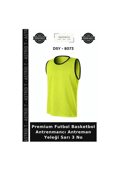 Premium Futbol Basketbol Antrenmancı Antreman Yeleği Sarı 3 No