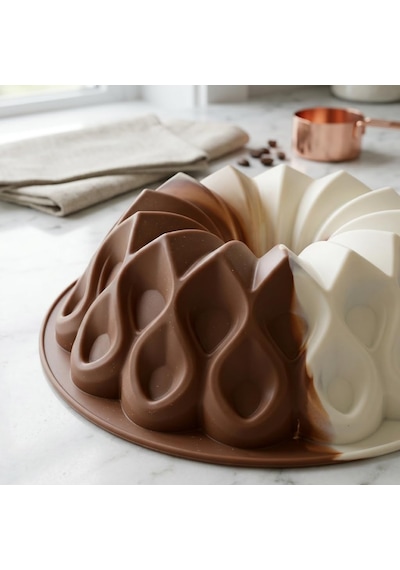 Deconox Kafes Tasarımlı Silikon Kek Kalıbı - Yüksek Isıya Dayanıklı, Yapışmaz Ve Esnek Pasta Kalıbı 22x8 Cm Diğer