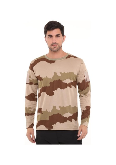 Terrien Hediyelik Üst Mevsimlik Giysi Single Sword Bisiklet Yaka Kamuflaj Desen Pamuklu Erkek T-shirt Çok Renkli