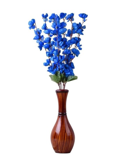 Yapay Çiçek Bahardalı Japon Kiraz Çiçeği 7 Dallı 57cm Mavi Koyu