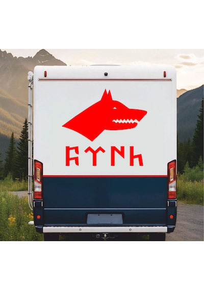 Kurt Ve Göktürkçe Türk Sticker - Araba Oto Motosiklet Karavan Cam Sticker - 00261 10X9 Cm
