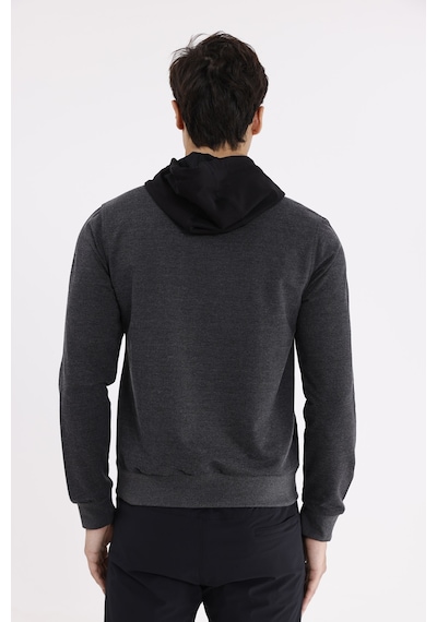Rowinger Kanguru Cepli Ayarlanabilir Kordonlu Ribana Manşetli Rahat Kesim Kapüşonlu Sweatshirt Antracite