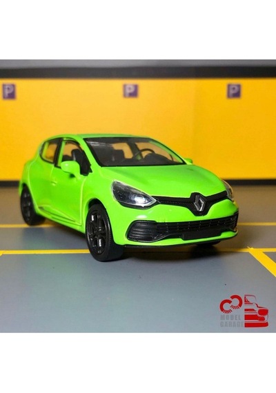 Renault Clio Rs 1/36 Ölçek Çek Bırak Diecast Yeşil Metal Model Araba Oyuncak