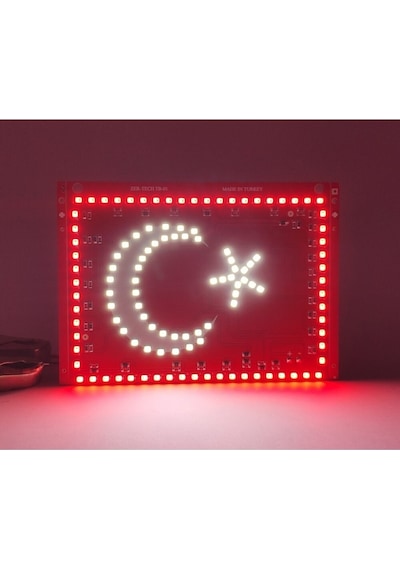 Ahmet Otomotiv Türk Bayrağı Ay Yıldız Bayrak Led Işıklı Panel Tabela - 24 Volt
