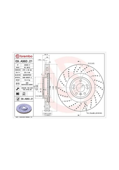 Mercedes Gle 350d W166 Fren Diski On 2015-2018 Brembo 09a96021 2adettir