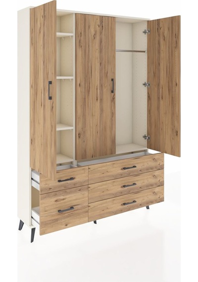 Arges Dolap 5 Raflı 5 Çekmeceli Tek Askılı 132x30x195 Aytaşı-çam/çam Atlas Çam/atlas Çam Arges Dolap 5 Raflı 5 Çekmeceli Tek Askılı 132x30x195 Aytaşı-çam/çam Atlas Çam/atlas Çam