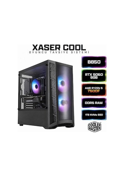 Xaser Cool X300 Ryzen 7 9800x3d 32gb Ddr5 Ram 1tb M.2 Nvme Ssd 12gb Rtx5070 Sıvı Soğutmalı Oyuncu Bilgisayarı