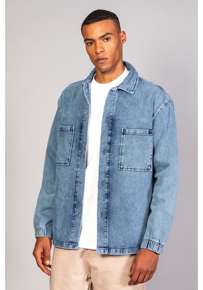 Little Cup Jeans Co Erkek Gömlek Model Oversize Denim Açık Mavi Ceket