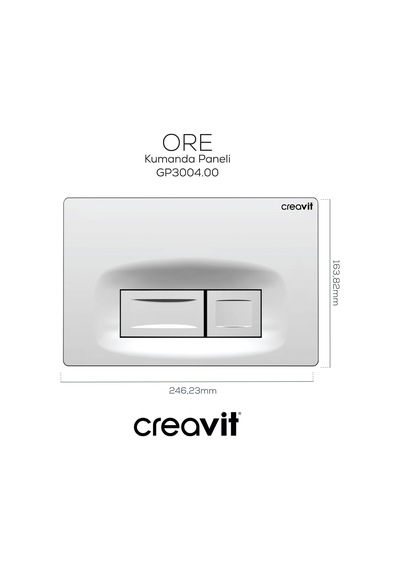 Creavit Ore Parlak Krom Kaplama Kumanda Paneli GP3004.00 Parlak Krom