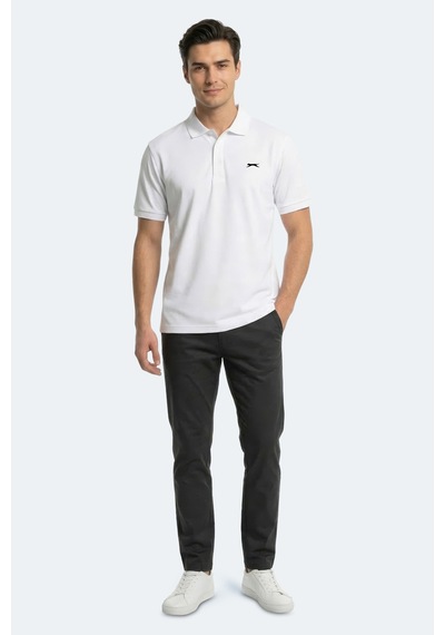 Slazenger Katına Erkek Polo Yaka Beyaz Tişört