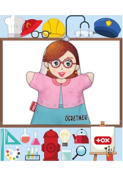 Tox Öğretmen Meslekler Keçe El Kukla T330 . Eğitici Oyuncak