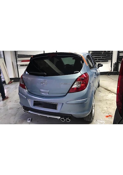 Opel Corsa D Kırmızı Difüzör Çiftli Kare Egzoz Görünümlü D Tip Difizör