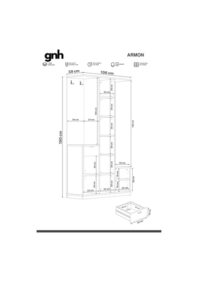 Goodnight Home Armon Portmanto Vestiyer Ayakkabılık 106x190x39 Cm Beyaz Modern Tasarım Beyaz - 914347686 Beyaz Goodnight Home Armon Portmanto Vestiyer Ayakkabılık 106x190x39 Cm Beyaz Modern Tasarım Beyaz - 914347686 Beyaz
