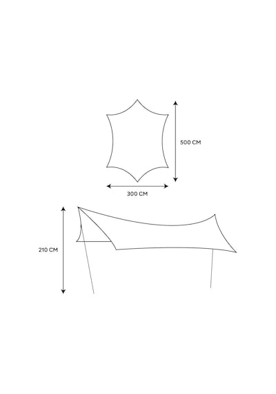 Naturehike Direkli Canopy Tente 300x500cm Kahverengi