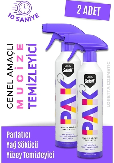 Selsil Pak 500 Ml X2 Mucize Köpük Temizleyici Sprey