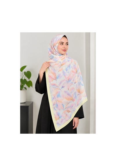 Ardün Hijab Desenli Bambu Kraş Şal Tok Duran Kadın Şal Sarı - 938078175 Sarı