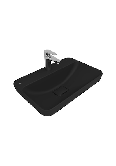 Kale Zero 2.0 60x40 Cm Mat Siyah Yarı Gömme Dikdörtgen Lavabo