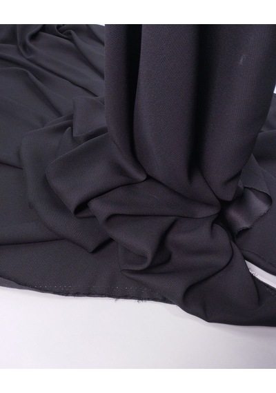 Siyah Saten Kumaş Hafif Çizgili İnce Dökümlü Gömleklik & Abiyelik En: 140cm-11982