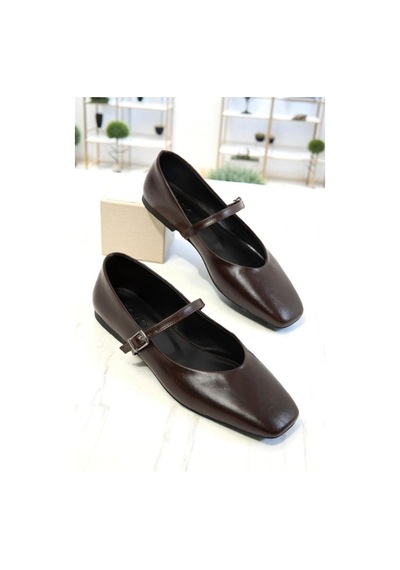 Aska Shoes Shoes Günlük Tokalı Babet 2025aska004 Rugan Kahverengi