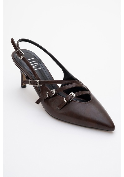 Luvishoes Luvi Shoes Magra Kahverengi Cilt Sivri Burun Arkası Açık İnce Topuklu Kadın Ayakkabı Kahverengi Luvishoes Luvi Shoes Magra Kahverengi Cilt Sivri Burun Arkası Açık İnce Topuklu Kadın Ayakkabı Kahverengi