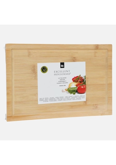 Tezgaha Geçmeli Bambu Kesme Tahtası 35x24 Cm Bambu