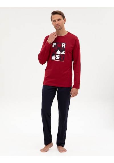 Pierre Cardin Erkek Bordo Pijama Takım 50322655-900 Bordo